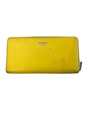 KATE SPADE - Yellow Leather Zip Wallet